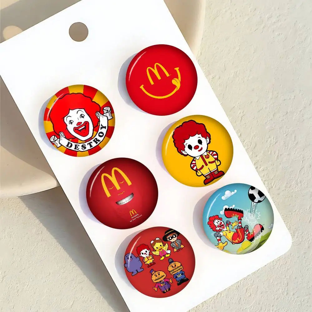 Anime Creative Tinplate Soft Button Pins Animal Icon Brooch Lapel Backpack Badge Accessories Pin Hot McDonalds logo Corp