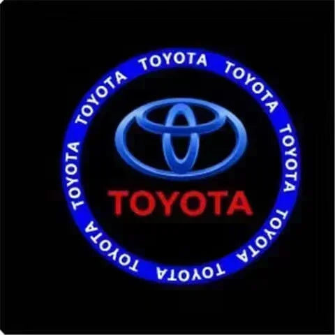 2PCS LED door Logo welcome Lamp light For Toyota Camry Highlander Land Cruiser Prado Avalon Reiz Rav4 Crown CHR Prius accessory