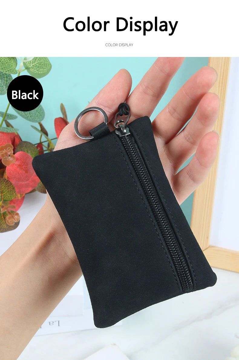 Portable Suede Car Key Bag Zipper Wallets Card Coins Pouchs For Bentley Flying Spur Continental GT Bentayga Mulsanne Accessories