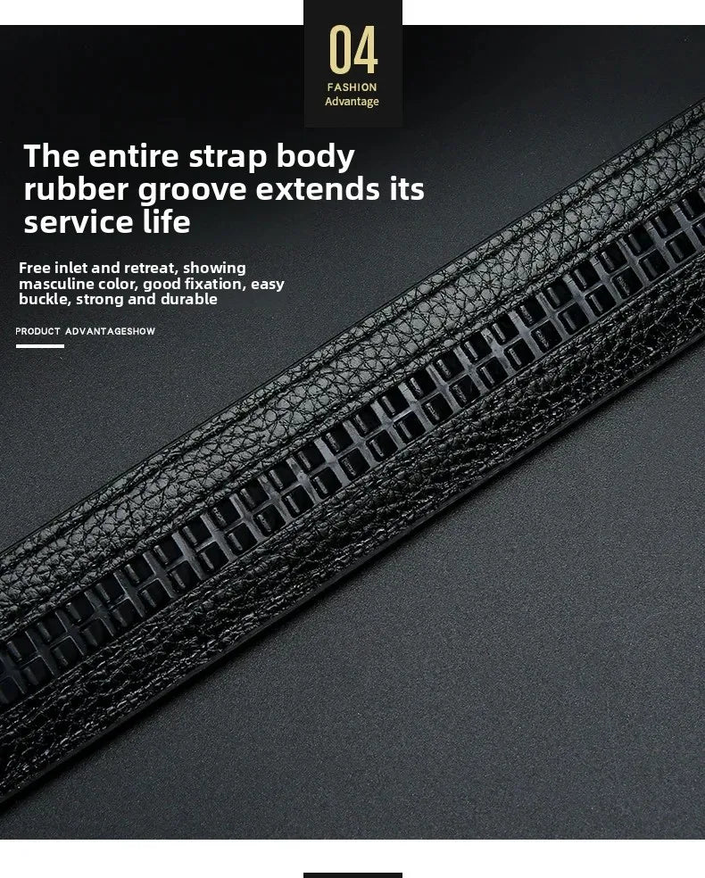 Trendy Plaid B Letter Automatic Buckle Belt for Men Premium Quality Fashionable Business Style Versatile Home Use