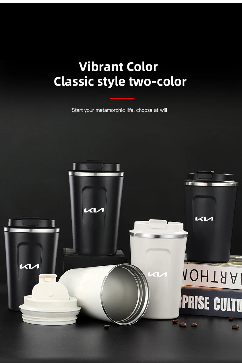 Vacuum Flask Travel Thermal Cup Stainless Steel Coffee Mug For Kia Stinger Sonet Ceed Stonic Optima K7 K5 K8 K3 Seltos Telluride
