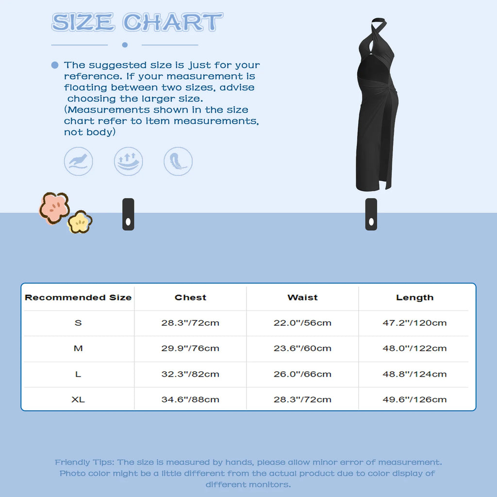 Elegant Maternity Knitted Dress Solid Color Short Sleeve Split Dresses Pregnancy Women Clothes Wedding Party Casual Daily Wear