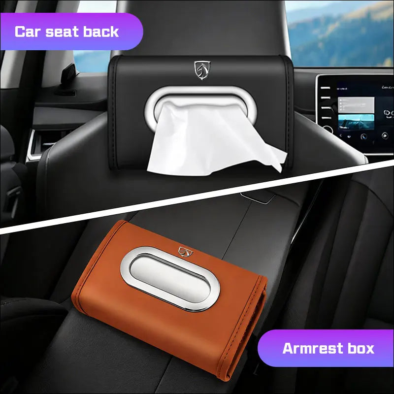 for Baojun 510 730 360 560 RS-5 530 630 Wuling Hongguang S Leather Car Tissue Bag Seat Back Hanger Kleenex Case Visor Napkin Box