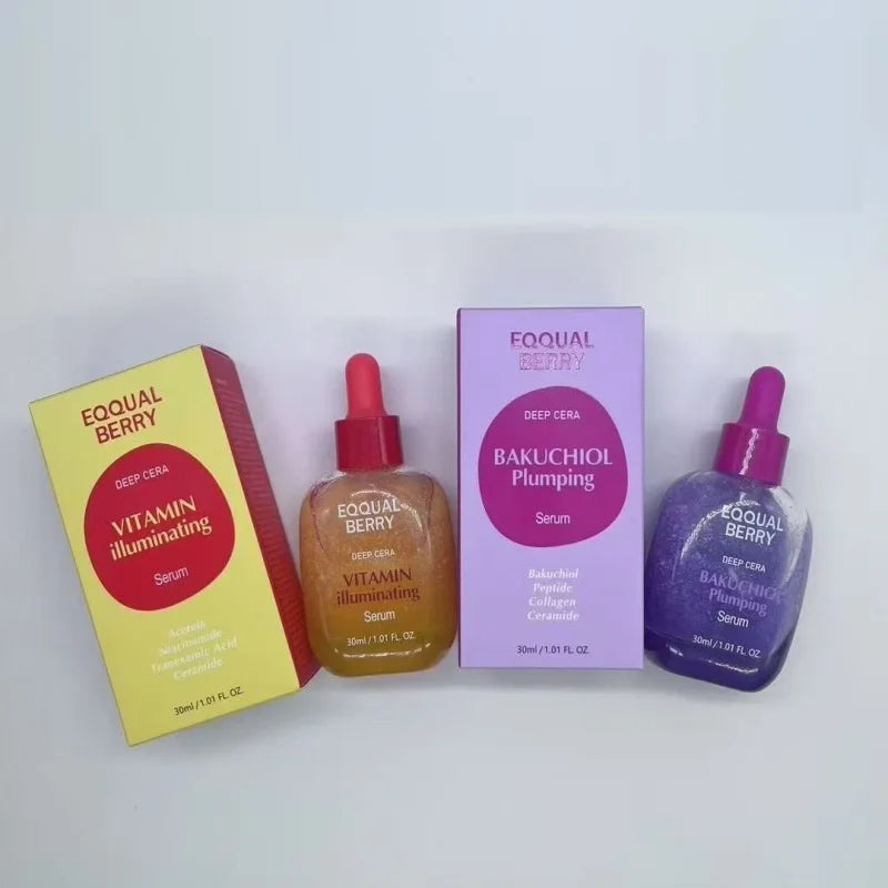 EQQUALBERRY Deep Care - Bakuchiol Plumping Serum 5000 PPM Retinol Alternative, VITAMIN Illuminating Serum Brightening, Skin Care