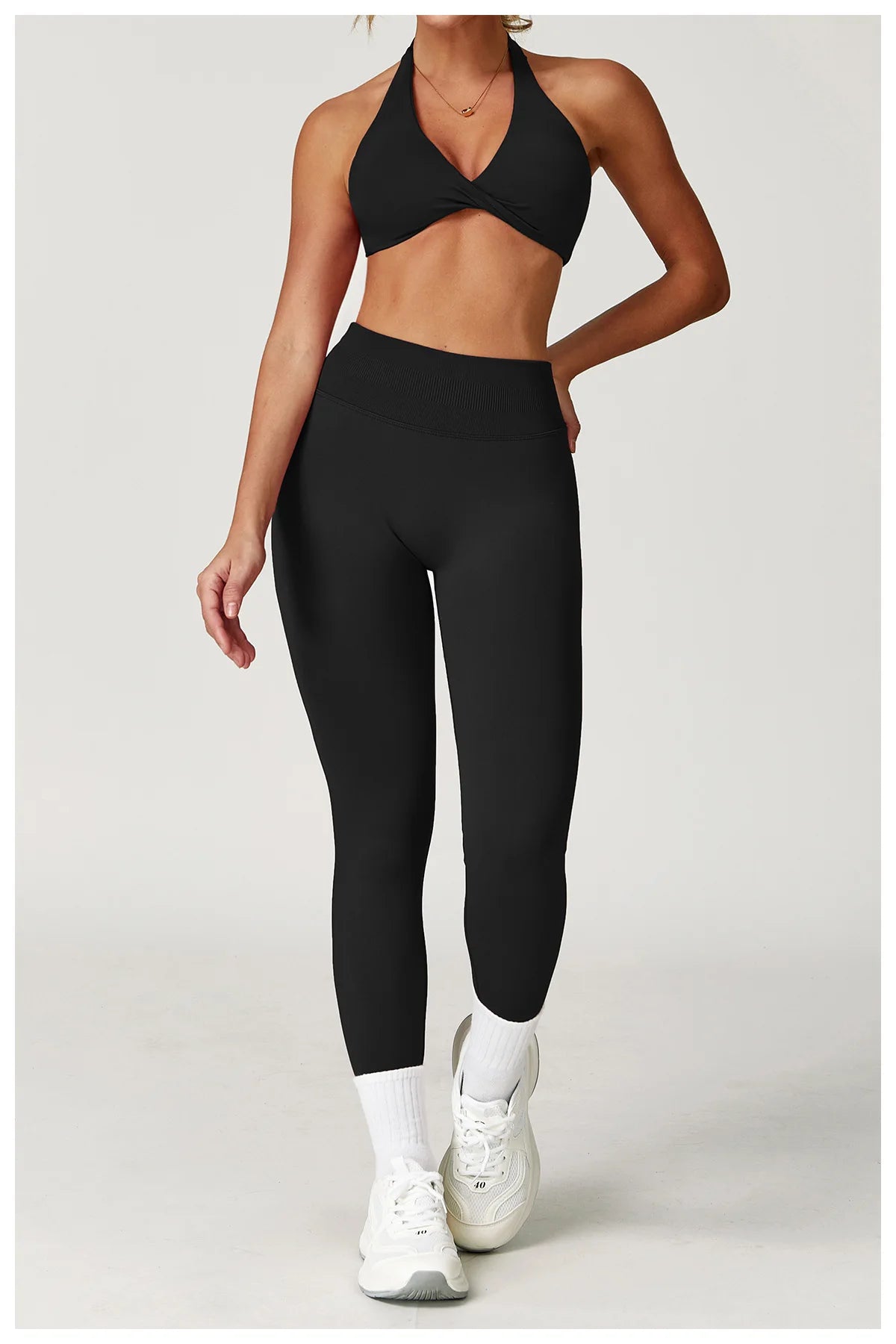 Seamless Yoga Set Gym Clothes 2PCS Women Sportswear Yoga Suits Tracksuits Fitness Long Sleeved Jacket Sports Bra Gym Leggings