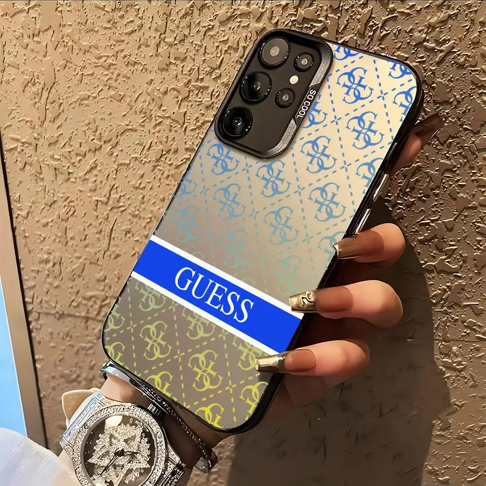 Guesses What Phone Case for Samsung Galaxy S26 S25 S24 S23 S22 S21 S20 Note20 Plus Ultra Colorful Silver Cover