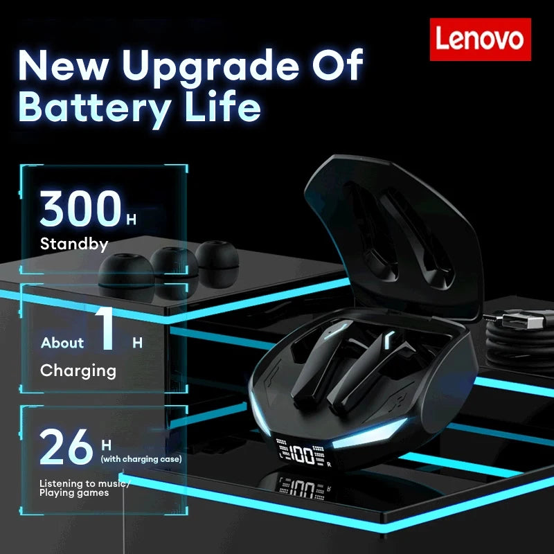 Original Lenovo GM2 Pro Max XT53 Bluetooth Earphones TWS Wireless Headphones Game Sport Headset Noise Cancelling Music Earbuds