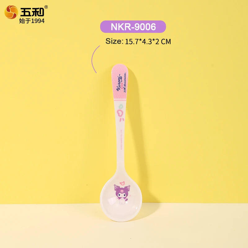For Sanrio Kuromi Children Tableware Food Grade Dining Plates BPA-Free Salad Fruit Bowl Cartoon Baby Complementary Food Bowls