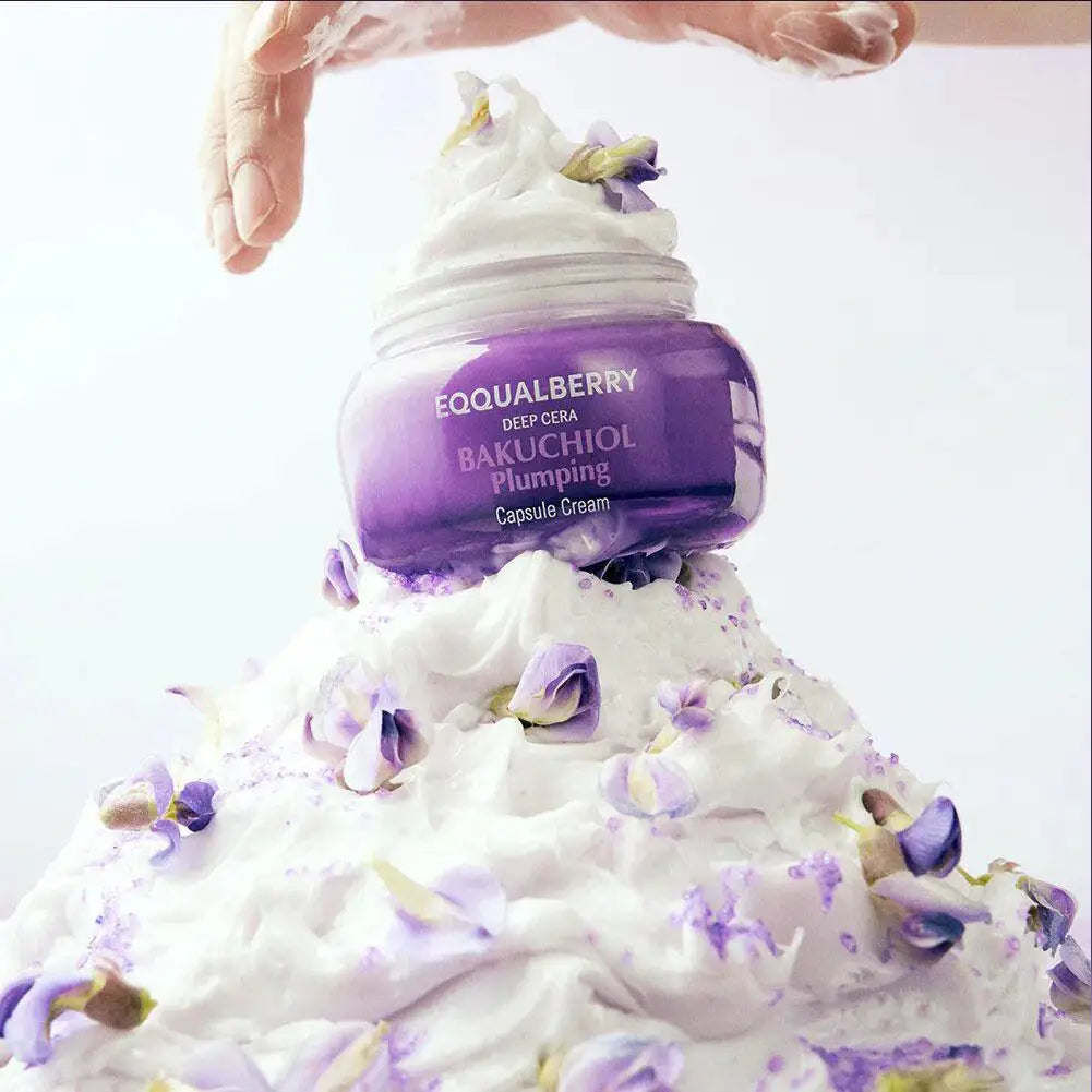 EQQUALBERRY Bakuchiol Plumping Serum with Ceramide & Psoralol Rich Capsule Cream Moisturizing Cream Korean Skincare