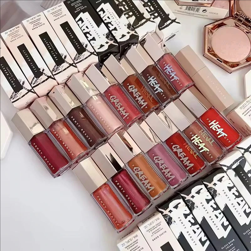Fenty Beauty Lip Gloss Lipstick Water Gloss Highlight Mirror Lasting FUSSY HEAT RIRI Sparkling Charming Lady Lip Care Cosmetics