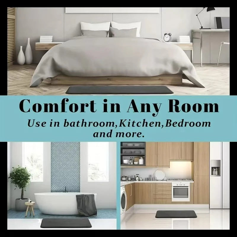Super Absorbent Bathroom Anti Slip Mat Coral Fleece Solid Floor Mat Bathroom Absorbent Foot Mat Household Washbasin Door Mat