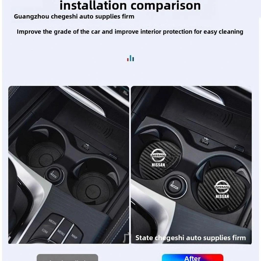 Car Cup Holder Coaster Anti-Slip Mat Car Water Cup Pad For Nissan Rogue Qashqai rontier Pathfinder Altima Sentra Murano Versa