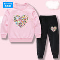 Toddler Girl 2Pcs Outfit: Music Rabbit Cartoon Sweatshirt + Black Pants Kids Casual Clothing Set Kids Tracksuit (3-14Y)  YL01