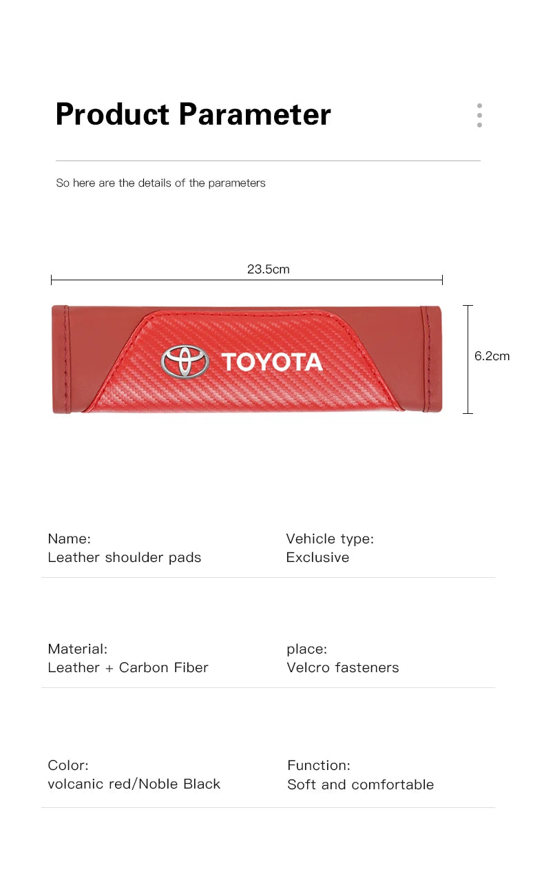 2Pcs Car Seat Belt Shoulder Protective Pad Auto Accessories For Toyota 86 Mirai Supra Prado Alphard Crown Vellfire Sequoia Venza