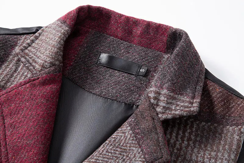Men's Fashionable Retro Patchwork Collarless Plaid Vest Autumn Winter European Size Slim Fit Single Button Casual Youth Trend