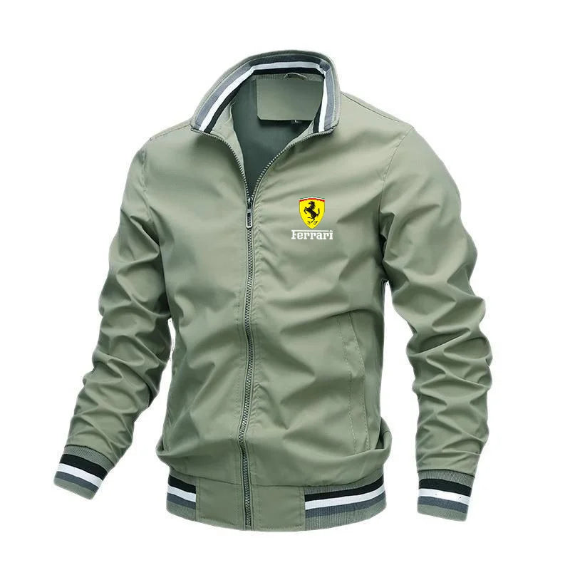 Spring and Autumn Men Jacket Casual Long Sleeved For Ferrari F1 Racing Suit Stand-up Collar Jackets Sports Riding Windproof Coat