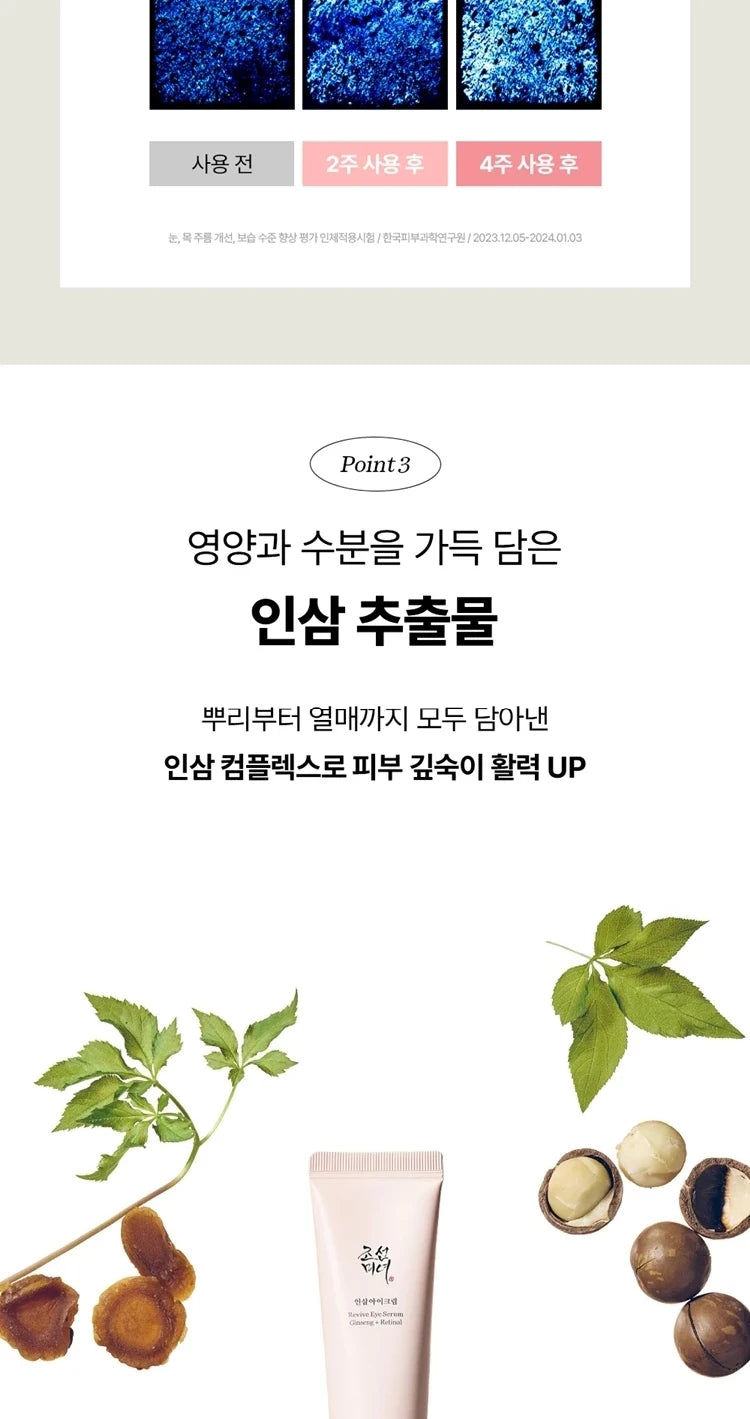 Korean Beauty of Joseon Ginseng Essence Eye Cream Moisturizing Improves Fine Lines, Dry Lines and Dark Circles Around The Eyes