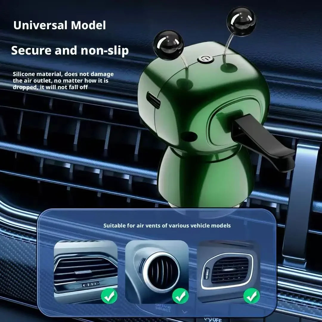 Smart Robot Car Air Vent Perfume Clip Auto On/Off with Car Start New Spring Summer Style Long Lasting Fragrance Odor Eliminator