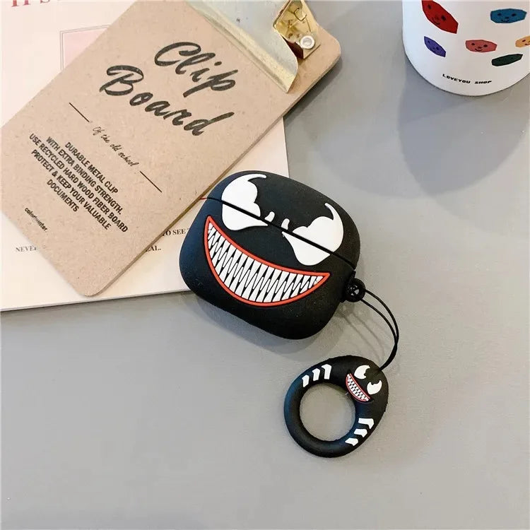 Venom For Airpods Pro 3 pro 2 Case Spider-Man Iron Man Captain America Protective Earphone Silicone Cover For Airpods 1 2 3 4