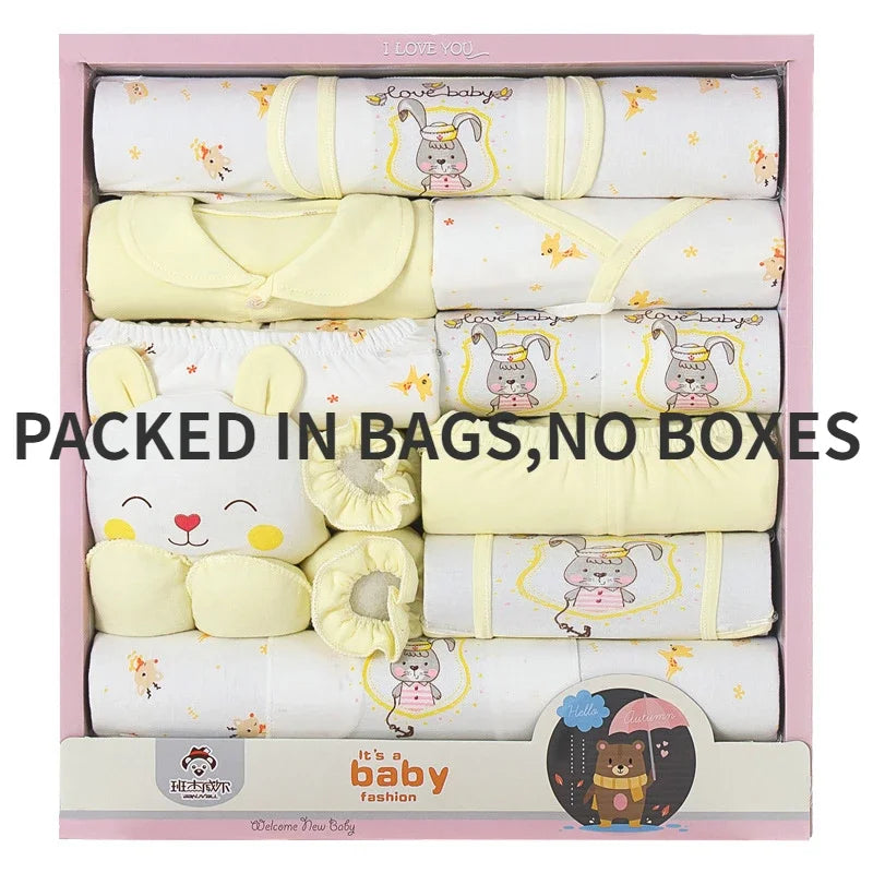 Newborn 18pcs/Set Clothes Soft Cotton Cartoon Clothing Set Spring Autumn Baby Boys Girls New Born Hat Bib Suits 0-6Months Babies