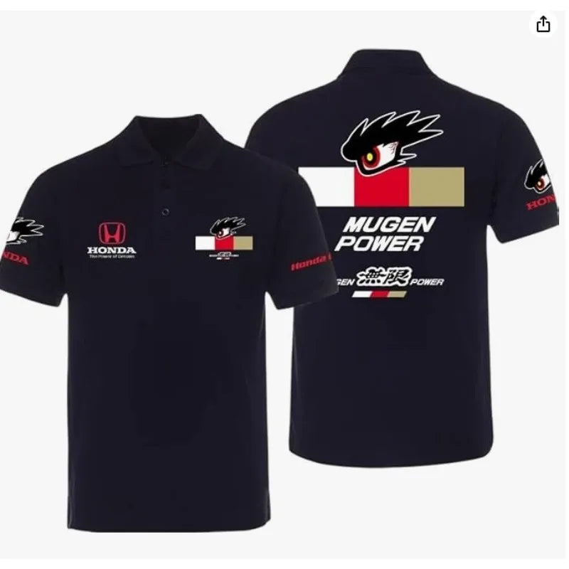 Honda 2025 Summer New Hot Men's High-quality Polo Shirt Racing Badge Casual 2025 Summer Breathable Comfortable Street Polo Shirt