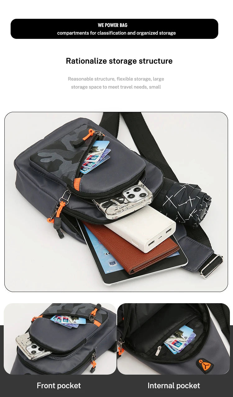 Casual Men Crossbody Shoulder Bag Chest Bag Outdoor Travel Sports For Ferrari Roma F80 296 GTB GTS SF90 Stradale Spider Spyde