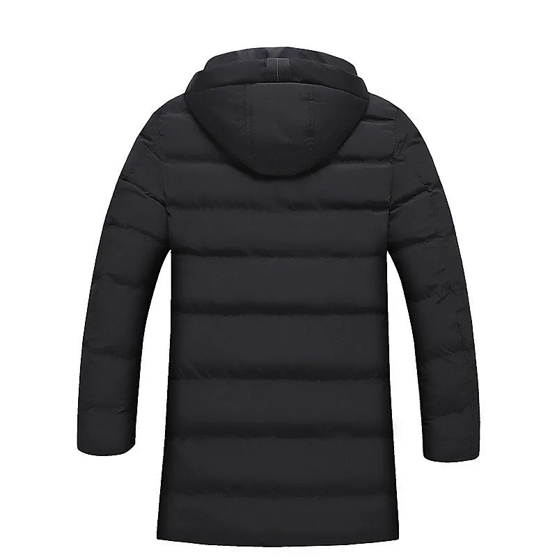 Mens Winter Coat Thickened Cotton Jacket Hooded Long Parkas Warm Windproof Outdoor Casual Jackets for Men Fashion 2025
