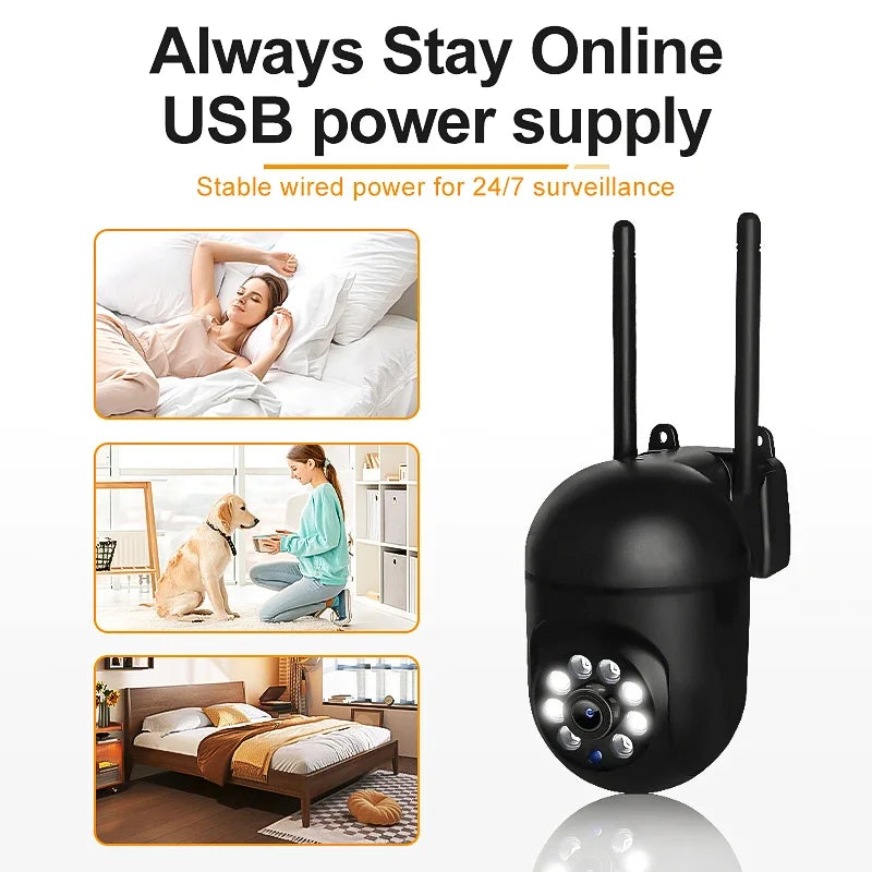 8MP 4K IP Outdoor WiFi Camera Surveillance Security CCTV PTZ Camera HD Two-Way Voice Wireless 1080P AI Tracking Onvif iCsee