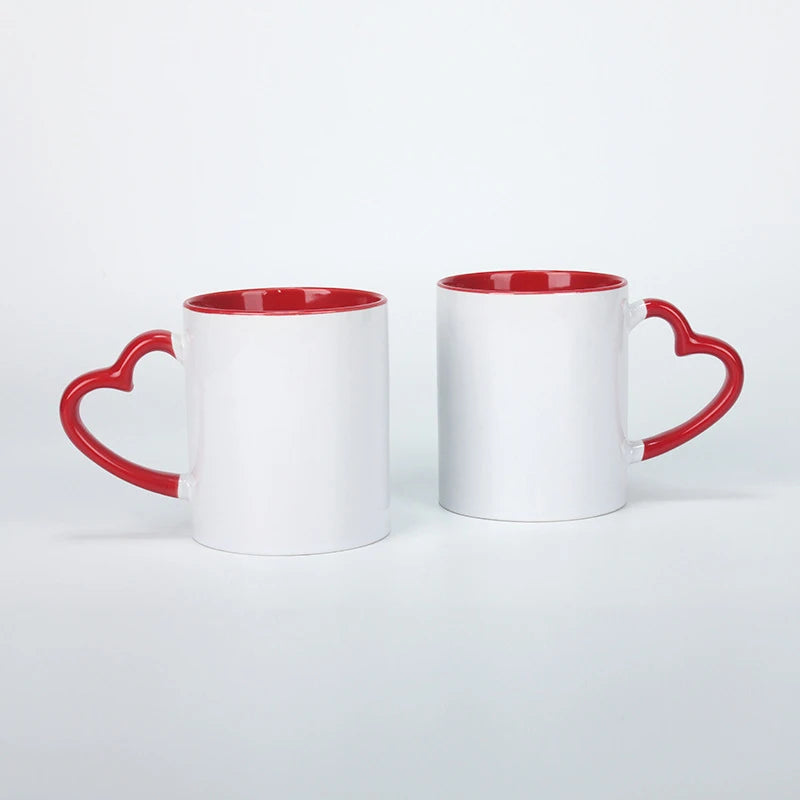 Customize white Ceramic coffee cup Creative customize logo Mug white Pnik handle Ceramic cups Print Pictures logo text mugs