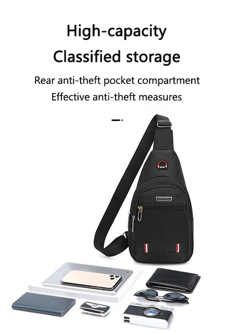 Car Emblem Leisure One-shoulder Bag Men's Messenger Chest Pocket For Ferrari Roma 488 Portofino F8 F1 Roma Spider SF90 Superfast