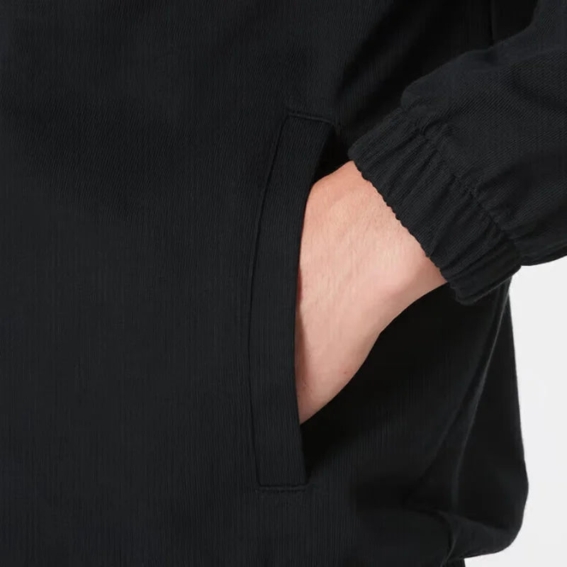Nike's New Club Series Stand-Up Collar Knit Zipper Outdoor Running Men's Sports Jacket, Comfortable and Skin-Friendly, Stylish Fitness Training Jacket, Cool Black Versatile Trendy Street Style Casual Top, Recommended for Goin