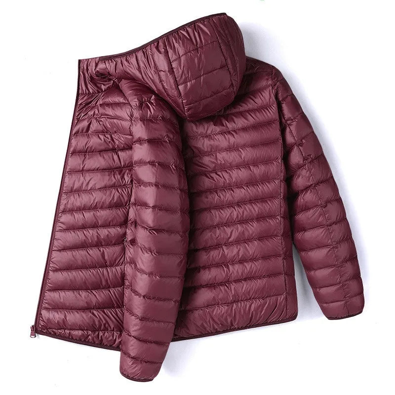 2026 Winter New Men's Casual Warm Hooded Cotton Warm Jacket Outdoor Sports Fashion Leisure Solid Color Hooded Warm Cotton Jacket
