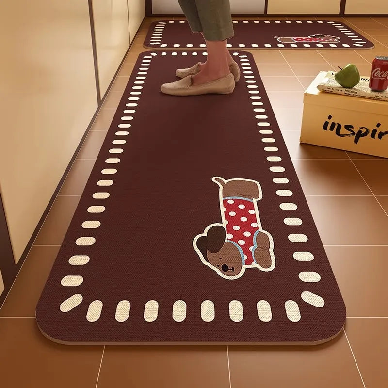 VIKAMA Budding Diatomite Carpet Scandinavian Style Non-Slip Water-Absorbent Mute Kitchen Breakfast Area Home Decoration