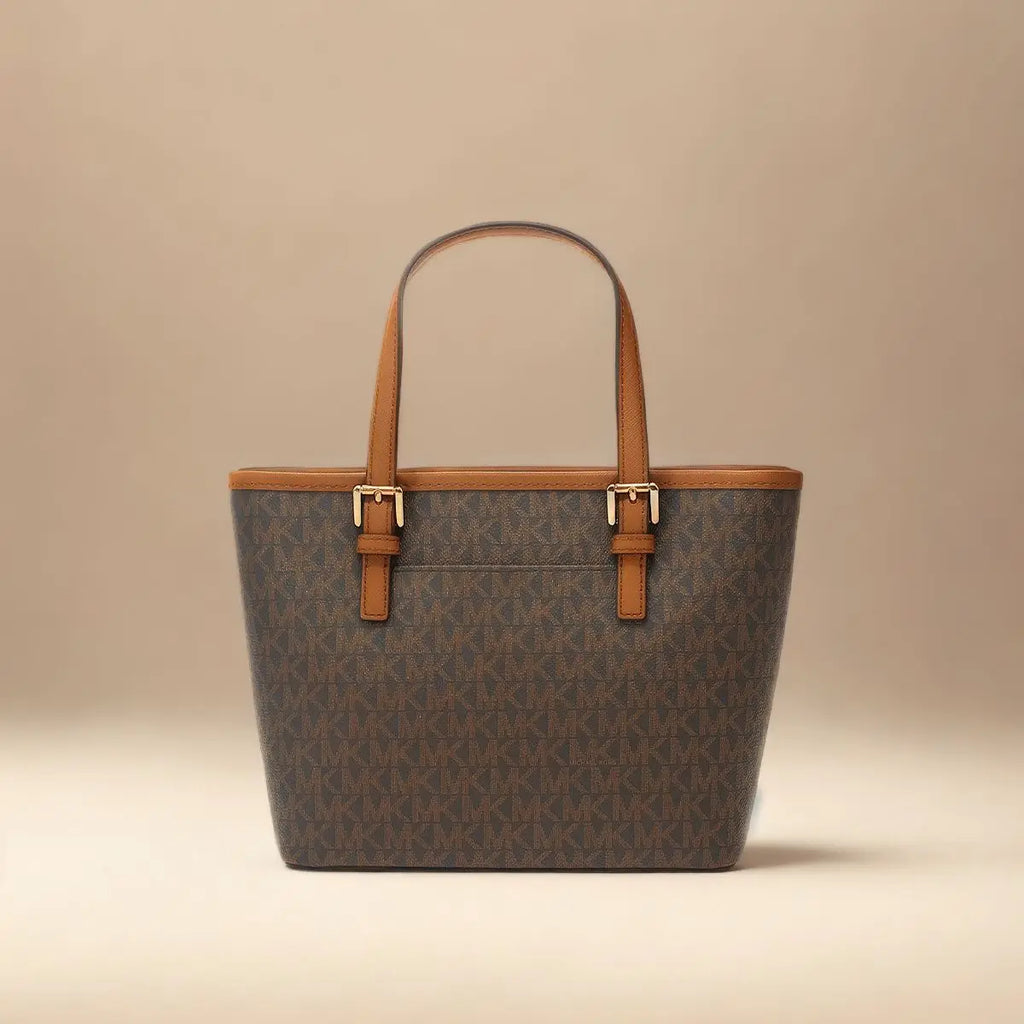 Michael Kors Ole Jet Set Travel Ultra Small Pvc Print With Leather Women'S Hand-Held Crossbody Tote Bag