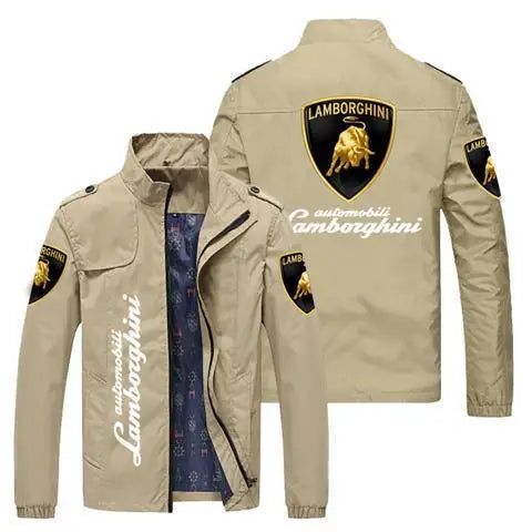 Fashion Printed  Stand-up Collar Casual Jacket Men's Windproof Top For Lamborghini Urus Huracan Aventador Premium Accessories