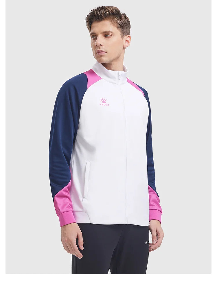 KELME Men's Running Jacket Football Sport Training Coat Windproof Fitness Jogging Sportwear Warm Lamb Woll Jackets 8361WT1064