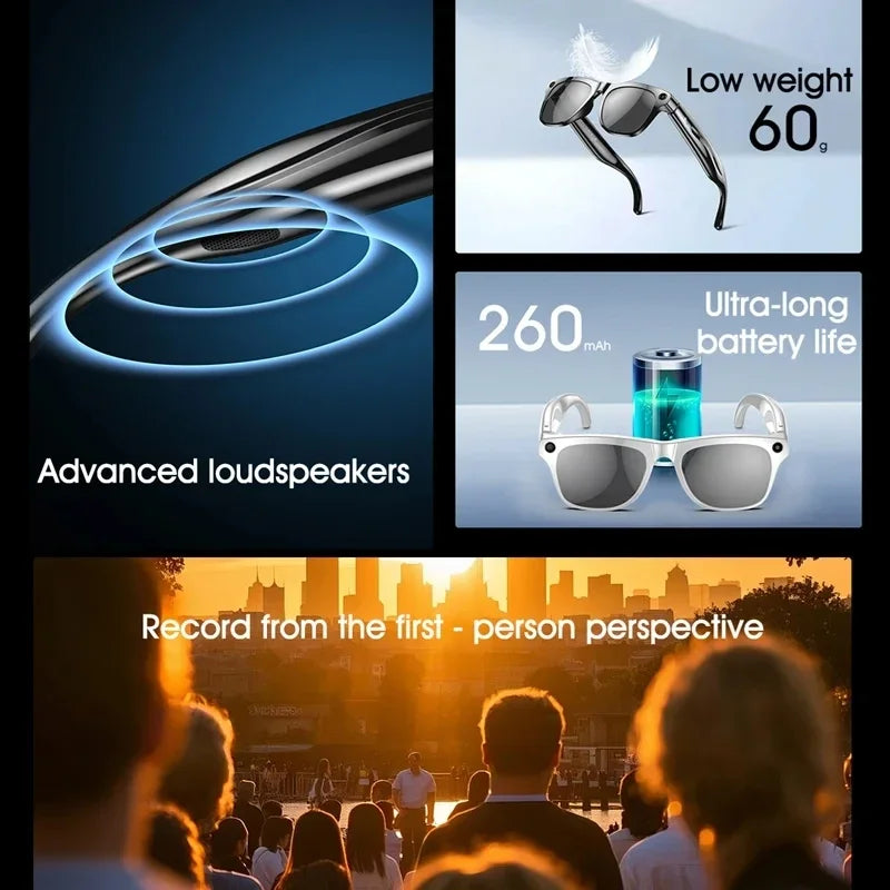 Xiaomi Smart AI Glasses HD 8K Photochromic Multifunction Bluetooth Calling Voice Assistant Music Player Translate Camera Glasses