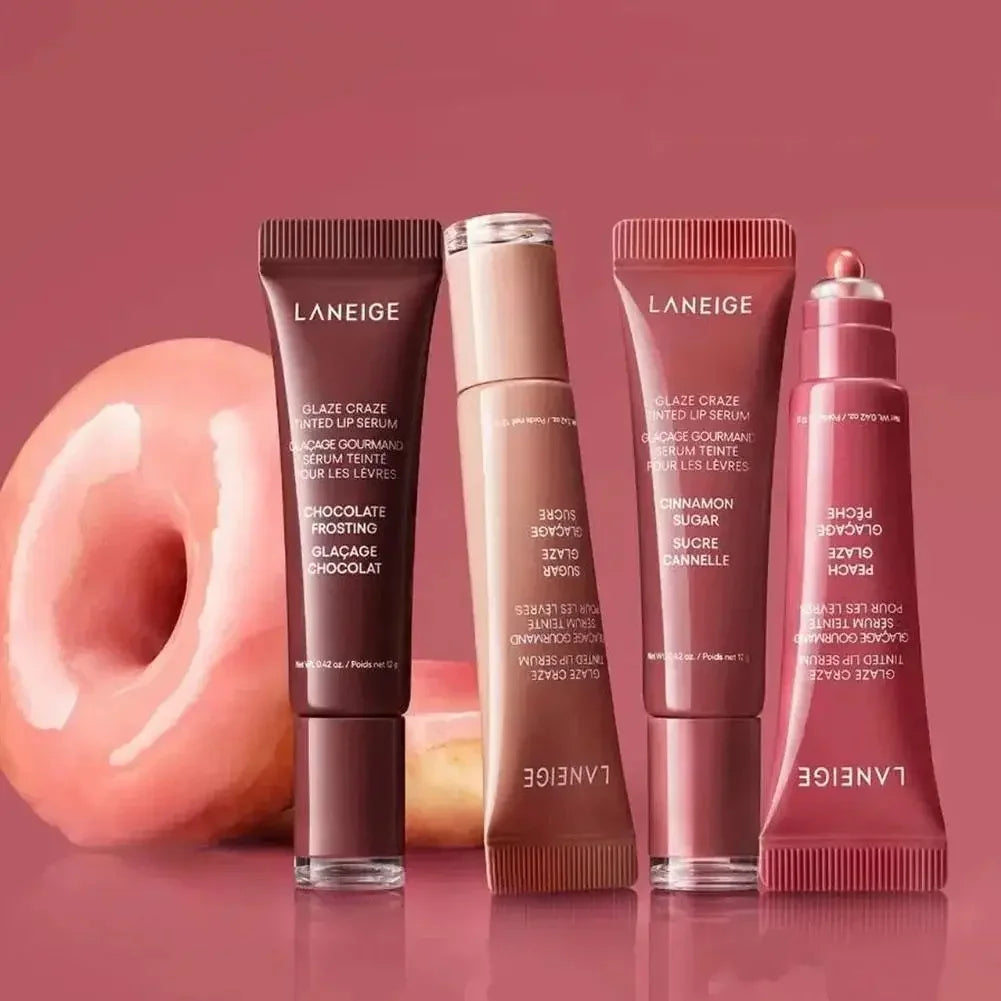 Laneige Lip Glowy Lightweight Hydration Balm Shea Butter Glaze Craze Tinted Polypeptide Lip Gloss Serum Fruit Donut Lip Oil Care