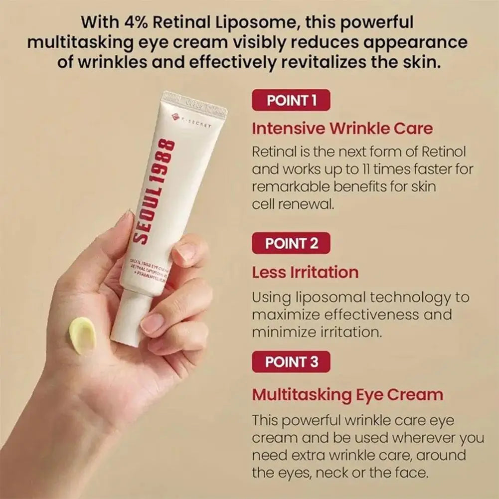 K-SECRET SEOUL 1988 Retinal Ginseng Serum, Facial Treatment Cream, Firming, Moisturizing, Lightens Fine Lines Dark Circle