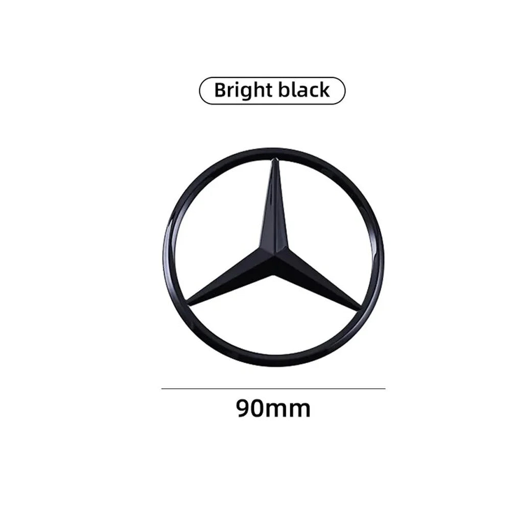 For Mercedes Benz 90MM ABS Car Rear Badge Sticker Trunk Emblem Decal A B C E S class GLA GLC CLA GLK GLE W204 W205 W212