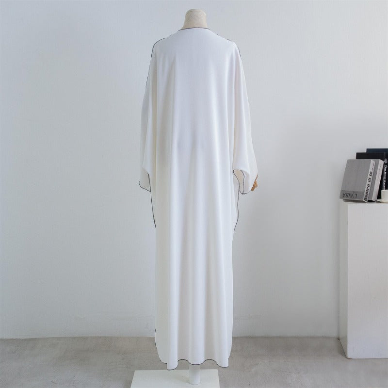 Muslim Out Abaya Smocking Sleeve One-piece Prayer Women Jilbab Cardigan Coat Islamic Clothing Dubai Saudi Robe Turkish
