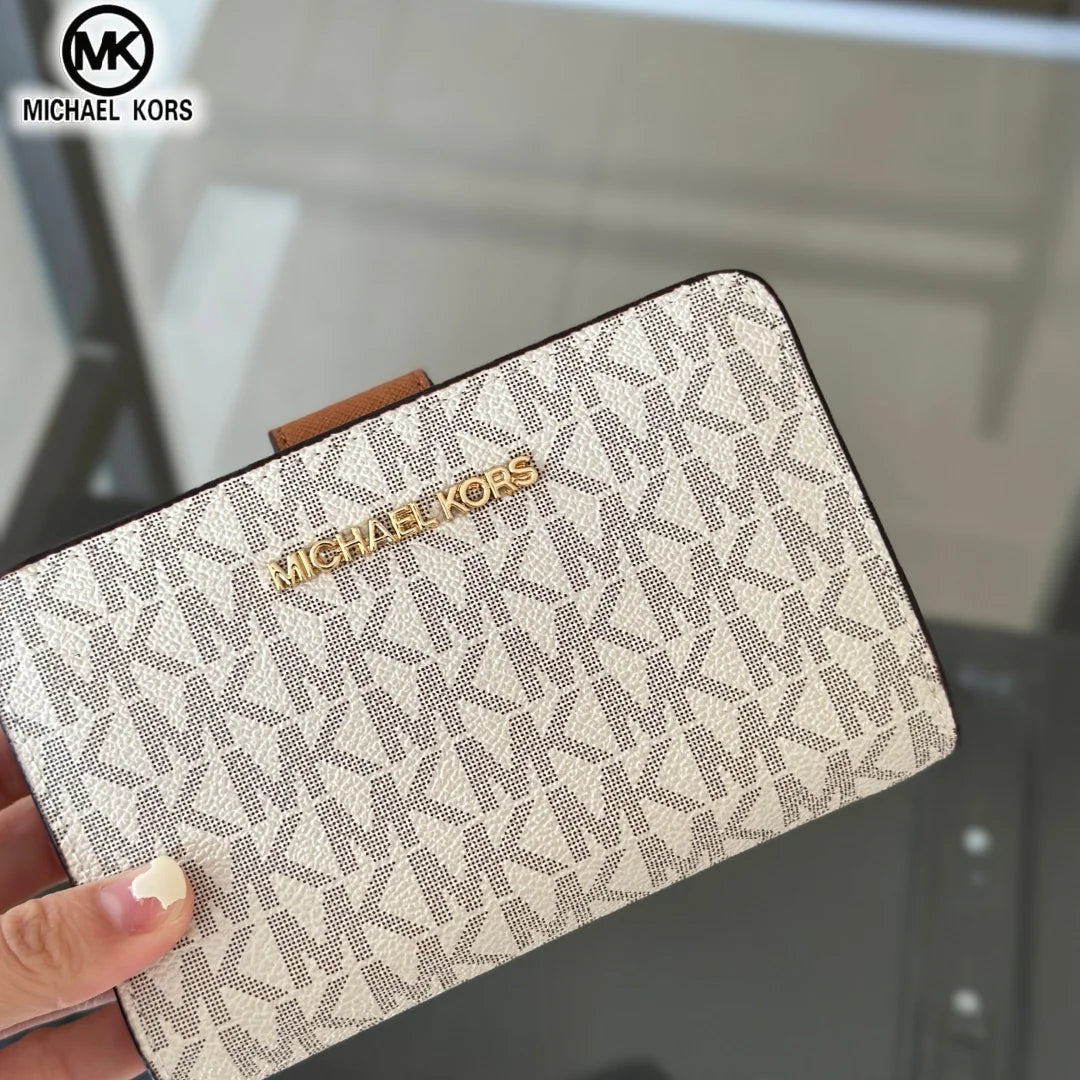 2026 New Michael Kors Women's Fashion Luxury Men's and Women's MK Leisure High end Wallet Card Bag Folding Versatile Zero Wallet