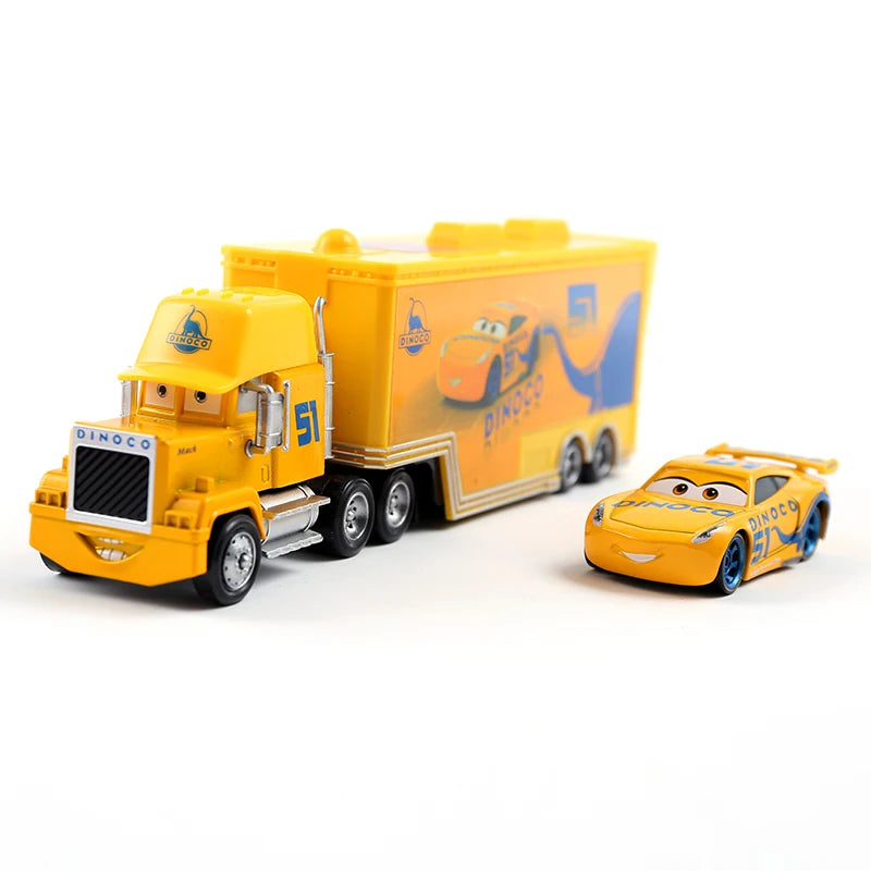 Disney Cars Figures Mack Truck Lightning McQueen Racing 1:55 Die Cast Model Children Mini Vehicle Toys Collection Birthday Gifts
