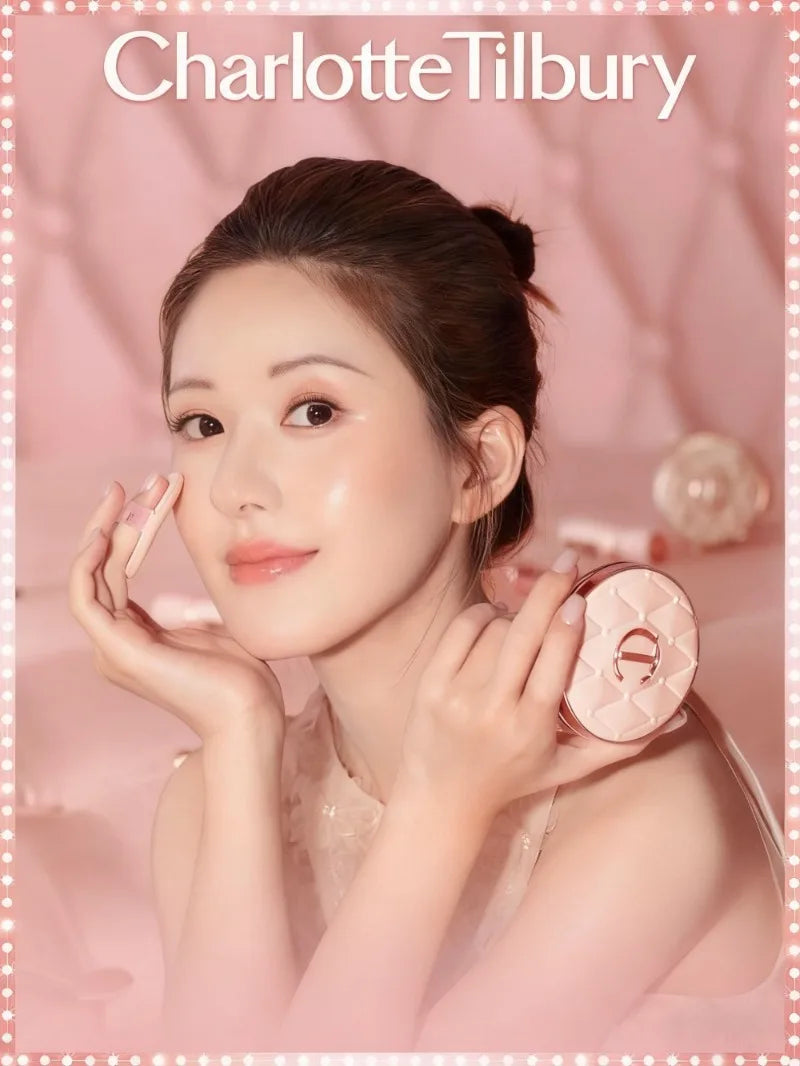 Charlotte Tilbury Shimmer Makeup Air Cushion Lightweight Moisture Oil Control Two Color Heart Shape Powder Blusher Unique Design