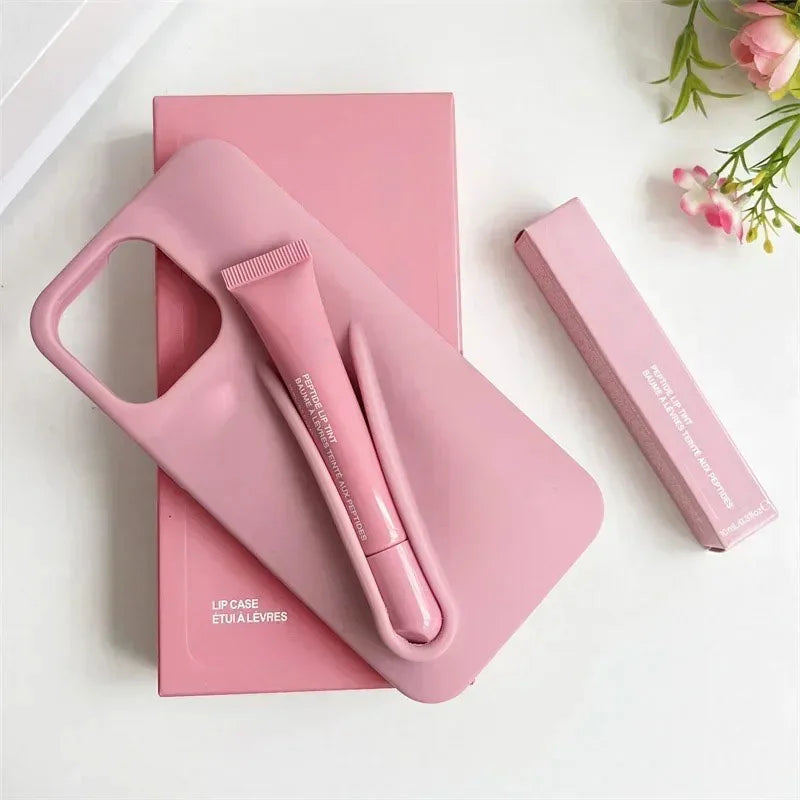 Hot Sale Lipstick Ribbon Toast Gift Set Soft Phone Case For iPhone 16E 16 15 14 13 12 11 Pro Max Plus With Box Lip Gloss Cover