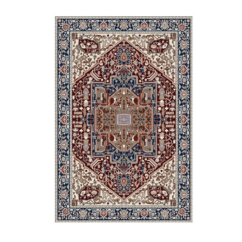 VIKAMA Washable Foldable Imitation Cashmere Carpet Entry Door Mat Persian Retro Style Living Room Bedroom Bed Soft Mat