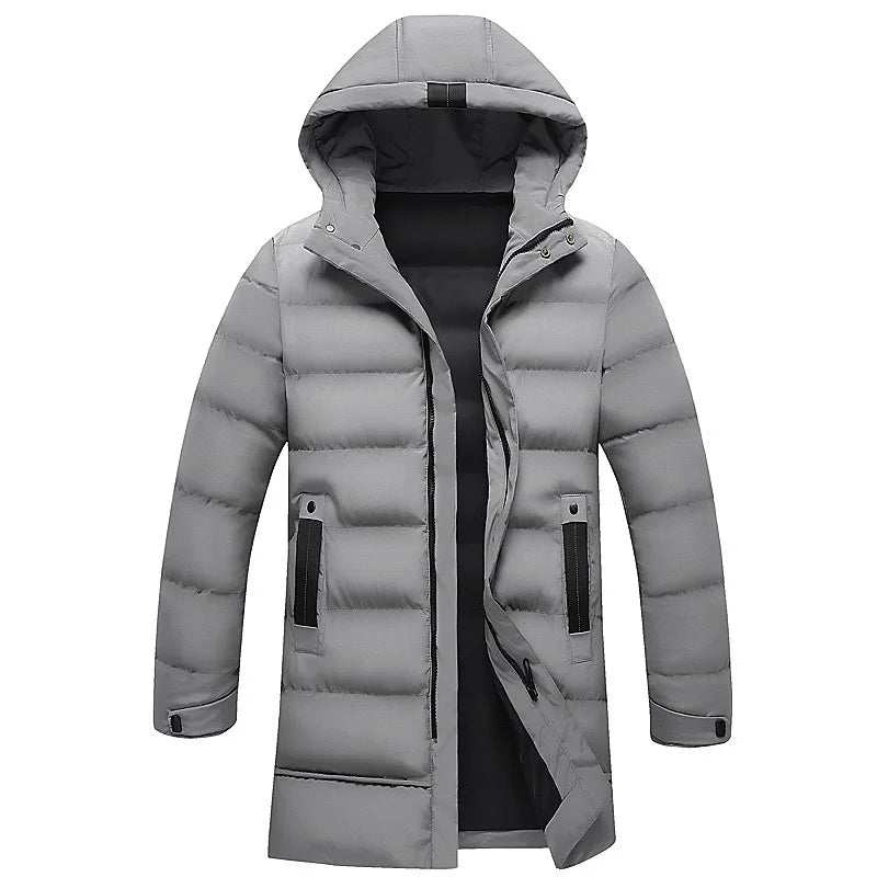 Mens Winter Coat Thickened Cotton Jacket Hooded Long Parkas Warm Windproof Outdoor Casual Jackets for Men Fashion 2025
