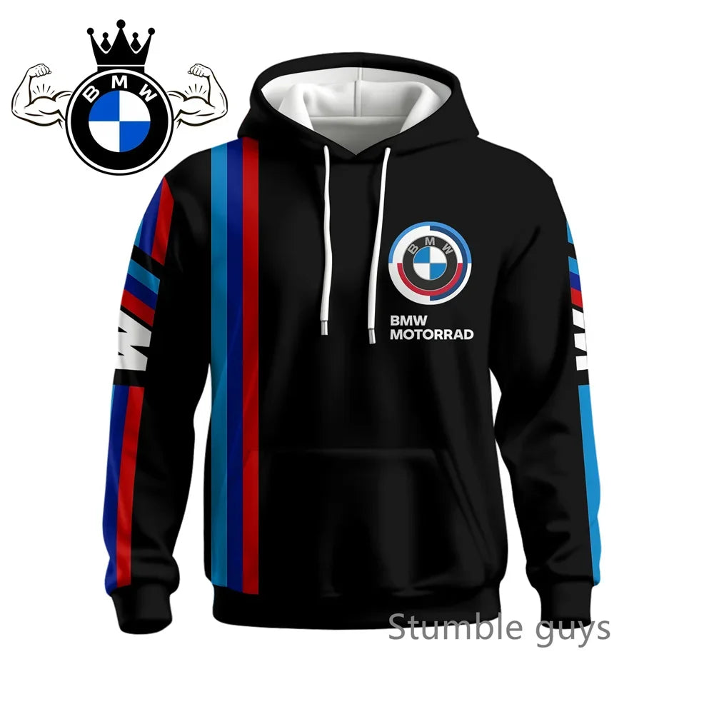 Autumn Men's BMW Hoodie Long Sleeve Sweatshirt Jacket Coat Sports Motorcycle Racing M Power Car Brand Casual Fashion