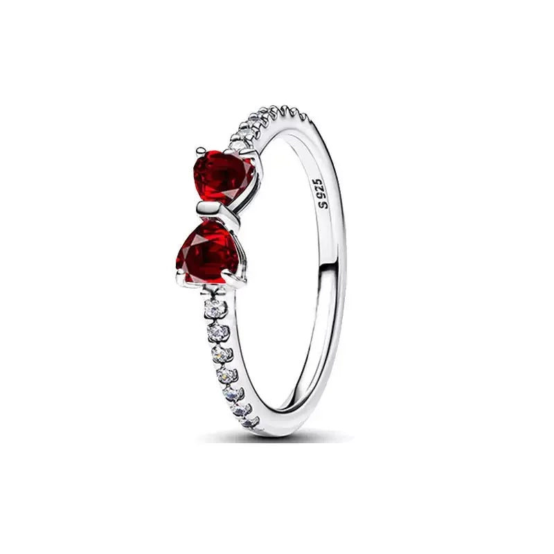 Hot Sales S925 Sterling Silver Disney New Style Charm Ring Crystal  Fashionable Luxury Accssory For Women Wedding Gift