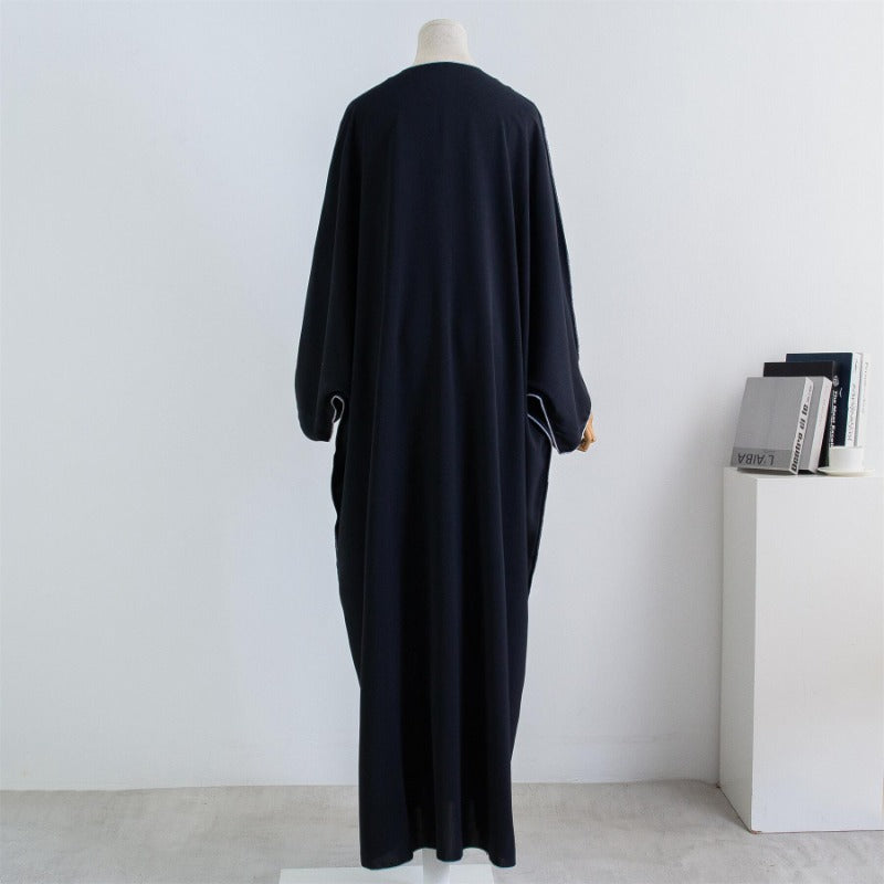 Muslim Out Abaya Smocking Sleeve One-piece Prayer Women Jilbab Cardigan Coat Islamic Clothing Dubai Saudi Robe Turkish
